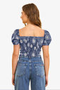 Blusa Feminina Com Manga Bufante e Bordado Minty Blusa Feminina Com Manga Bufante e Bordado Minty
