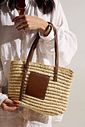 CELINA - BOLSA FEMININA PALHA BEGE COM MARROM CELINA - BOLSA FEMININA PALHA BEGE COM MARROM