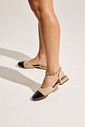 MARIA PAULA - SLINGBACK FEMININO NUDE COM PRETO MARIA PAULA - SLINGBACK FEMININO NUDE COM PRETO