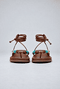 jasmim-sandalia-papete-pedras-camel Sandália feminina Jasmim camel vista traseira com amarração