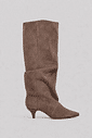 LISE - BOTA FEMININA CANO ALTO BICO FINO SUEDE FENDI