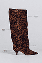 LISE - BOTA FEMININA CANO ALTO BICO FINO SUEDE ANIMAL PRINT