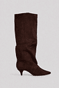 LISE - BOTA FEMININA CANO ALTO BICO FINO SUEDE MARROM LISE - BOTA FEMININA CANO ALTO BICO FINO SUEDE MARROM