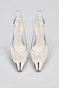 dream-scarpin-slingback-feminino-prata Scarpin Feminino Dream Transparente Foto Monstrando Detalhes