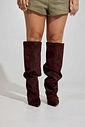 LISE - BOTA FEMININA CANO ALTO BICO FINO SUEDE MARROM LISE - BOTA FEMININA CANO ALTO BICO FINO SUEDE MARROM