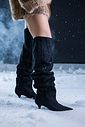 ISABELE - BOTA FEMININA OVER THE KNEE BICO FINO PRETA