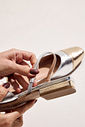 MARIA PAULA - SLINGBACK FEMININO PRATA C/ DOURADO