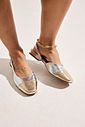 MARIA PAULA - SLINGBACK FEMININO PRATA C/ DOURADO