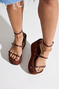 BRONX - SANDÁLIA PLATAFORMA FEMININA TIRAS CAMEL BRONX - SANDÁLIA PLATAFORMA FEMININA TIRAS CAMEL