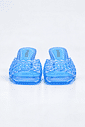 gummy-tamanco-feminino-tela-azul Tamanco Feminino Gummy Tela Azul vista frontal do par