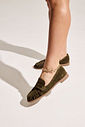 NAOKO - MOCASSIM FEMININO CAMURÇA VERDE MILITAR NAOKO - MOCASSIM FEMININO CAMURÇA VERDE MILITAR