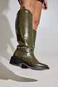 LUCIE - BOTA FEMININA CANO ALTO SALTO BAIXO VERDE MILITAR