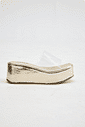 ADELE - TAMANCO FLATFORM FEMININA TIRA VINIL DOURADO