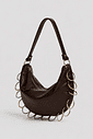 kuromi-bolsa-feminina-ombro-couro-marrom KUROMI - BOLSA FEMININA OMBRO ARGOLAS COURO MARROM