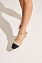 MARIA PAULA - SLINGBACK FEMININO NUDE COM PRETO MARIA PAULA - SLINGBACK FEMININO NUDE COM PRETO