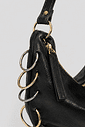 kuromi-bolsa-feminina-ombro-argolas-couro-preta KUROMI - BOLSA FEMININA OMBRO ARGOLAS COURO PRETA