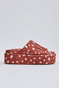 Tamanco feminino plataforma estampa bambi camel Fifi, vista lateral