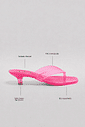 gummy-tamanco-feminino-translucido-rosa Tamanco Feminino Flip Flop Gummy rosa em PVC translúcido, vista lateral destacando as tiras e o salto baixo