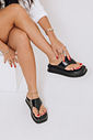 BÚZIOS - CHINELO FLATFORM COURO FEMININO PRETO BÚZIOS - CHINELO FLATFORM COURO FEMININO PRETO