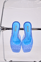 gummy-tamanco-feminino-tela-azul Tamanco Feminino Gummy Tela Azul vista superior do par