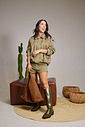 LUCIE - BOTA FEMININA CANO ALTO SALTO BAIXO VERDE MILITAR