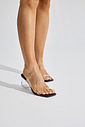 KIM - TAMANCO FEMININO SALTO TRANSPARENTE TIRAS DE VINIL PRETO KIM - TAMANCO FEMININO SALTO TRANSPARENTE TIRAS DE VINIL PRETO