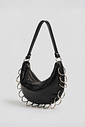 kuromi-bolsa-feminina-ombro-argolas-couro-preta KUROMI - BOLSA FEMININA OMBRO ARGOLAS COURO PRETA