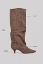 LISE - BOTA FEMININA CANO ALTO BICO FINO SUEDE FENDI