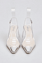 dream-scarpin-slingback-feminino-prata Scarpin Feminino Dream Transparente foto tirada de cima