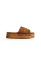 UBUD - TAMANCO FLATFORM FEMININO SALTO MADEIRA COURO CAMEL UBUD - TAMANCO FLATFORM FEMININO SALTO MADEIRA COURO CAMEL