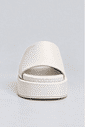 Tamanco feminino flatform tira acolchoada off white Fifi, vista frontal