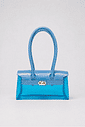 BOLSA FEMININA TRANSPARENTE VERNIZ AZUL CLARO GUMMY BOLSA FEMININA TRANSPARENTE VERNIZ AZUL CLARO GUMMY