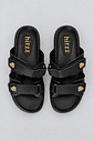 tiger-papete-feminina-tira-velcro-preta Papete Feminina Plataforma Tiger Preta vista superior