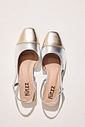 MARIA PAULA - SLINGBACK FEMININO PRATA C/ DOURADO