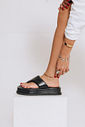 BÚZIOS - CHINELO FLATFORM COURO FEMININO PRETO BÚZIOS - CHINELO FLATFORM COURO FEMININO PRETO
