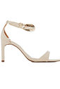ANTÔNIA - SANDÁLIA FEMININA SALTO ALTO BICO FOLHA OFF WHITE
