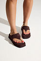 BÚZIOS - CHINELO FLATFORM FEMININO CAMURÇA MARROM BÚZIOS - CHINELO FLATFORM FEMININO CAMURÇA MARROM