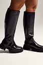 ZUNA - BOTA FEMININA CANO LONGO TRATORADA PRETA