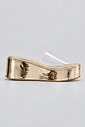 tamanco-flatform-feminino-tira-vinil-dourado-adele Adele - Tamanco Flatform Feminina Tira Vinil Dourado visto de lado, com solado metalizado e tira transparente