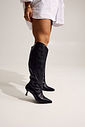 IANCA - BOTA FEMININA SALTO BAIXO CANO LONGO COURO CROCO PRETA IANCA - BOTA FEMININA SALTO BAIXO CANO LONGO COURO CROCO PRETA
