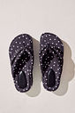 SAKURA - CHINELO FLATFORM POÁ TIRAS PUFFER PRETO E BRANCO