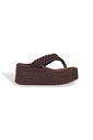 MALINI - TAMANCO FEMININO PLATAFORMA DEDO CORDA MARROM