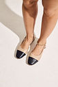 MARIA PAULA - SLINGBACK FEMININO NUDE COM PRETO MARIA PAULA - SLINGBACK FEMININO NUDE COM PRETO