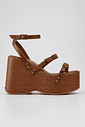 SANDÁLIA FEMININA PLATAFORMA TIRAS CAMEL - BINA SANDÁLIA FEMININA PLATAFORMA TIRAS CAMEL - BINA