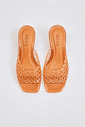 gummy-tamanco-feminino-tela-laranja Tamanco Feminino Gummy Laranja vista superior detalhe do cabedal