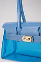 BOLSA FEMININA TRANSPARENTE VERNIZ AZUL CLARO GUMMY BOLSA FEMININA TRANSPARENTE VERNIZ AZUL CLARO GUMMY