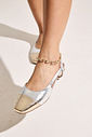 MARIA PAULA - SLINGBACK FEMININO PRATA C/ DOURADO
