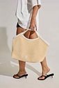 NÚIA - BOLSA FEMININA KNIT BEGE COM OFF WHITE NÚIA - BOLSA FEMININA KNIT BEGE COM OFF WHITE