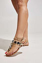 PROSPERIDADE - SANDÁLIA RASTEIRA FEMININA DE DEDO PRATA COM DOURADO PROSPERIDADE - SANDÁLIA RASTEIRA FEMININA DE DEDO PRATA COM DOURADO