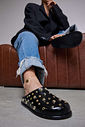 MORGAN - CLOG FEMININO TACHAS PRETO